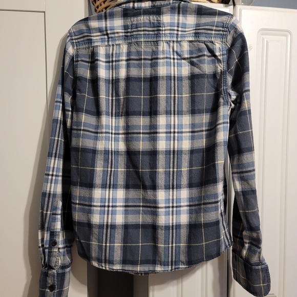 Abercrombie & Fitch Flannel Shirt Mens Sz S Blue Multi Muscle Long Sleeve Plaid - Picture 2 of 8